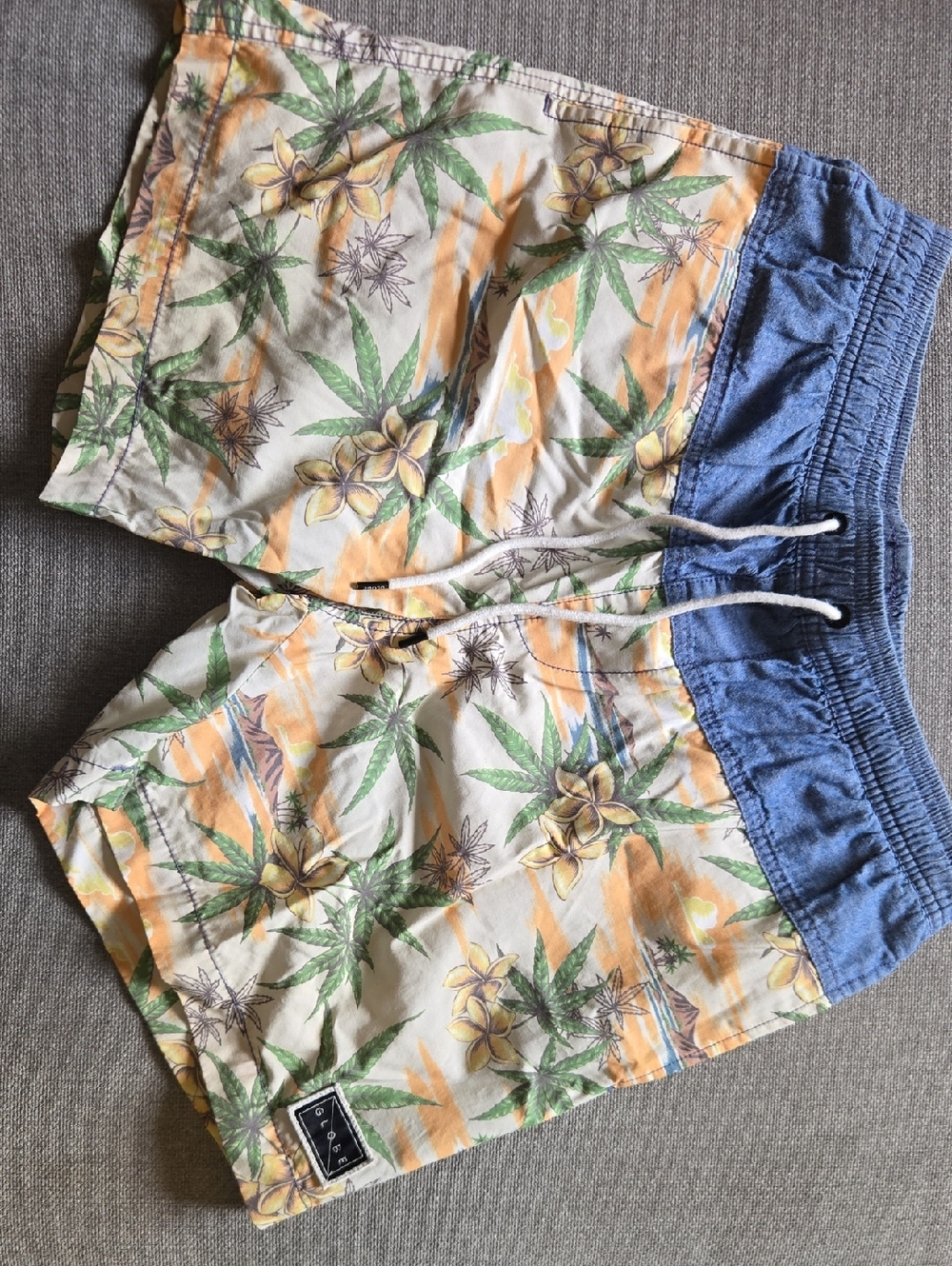 Globe Floral Hybrid Swim Shorts in Yellow, Green & Blue